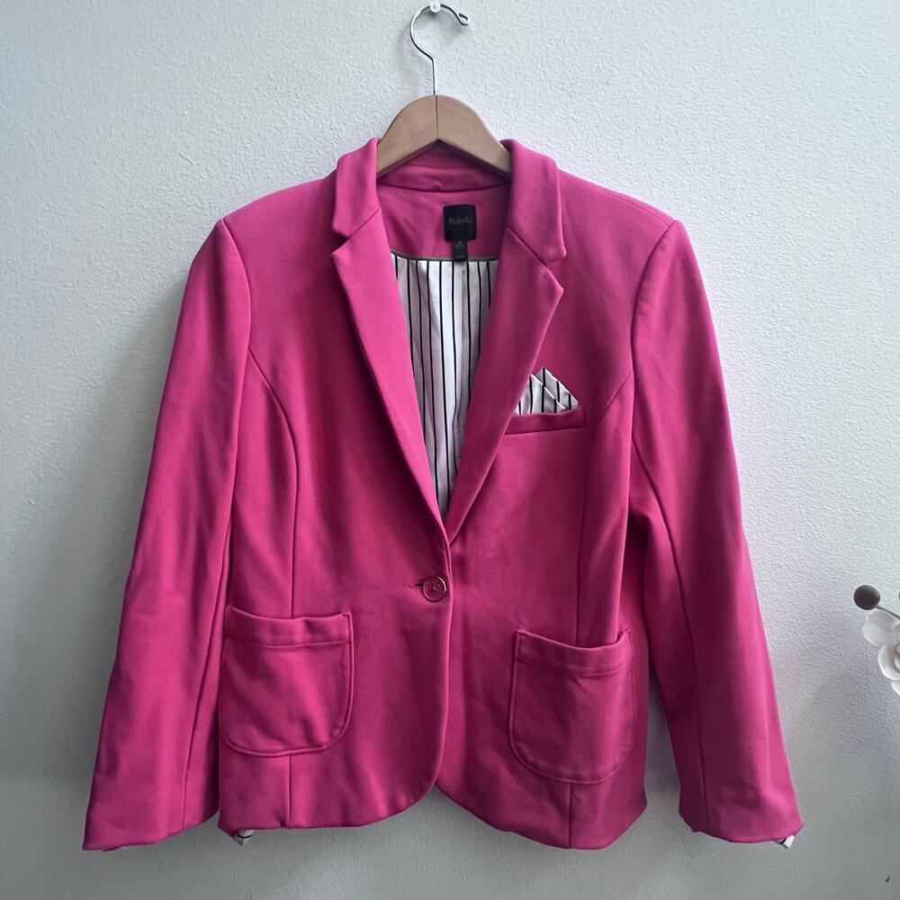 Rafaella Women's Jacket Small Coral Red Blazer One Button‎ Career Preppy Stretch